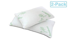 Load image into Gallery viewer, All American Collection Soft Home Bedroom Premium Hotel Quality 2pc Queen Size Bamboo Pillow Shredded Memory Foam for Sleeping