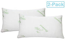 Load image into Gallery viewer, All American Collection Soft Home Bedroom Premium Hotel Quality 2pc Queen Size Bamboo Pillow Shredded Memory Foam for Sleeping