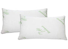 Load image into Gallery viewer, All American Collection Soft Home Bedroom Premium Hotel Quality 2pc Queen Size Bamboo Pillow Shredded Memory Foam for Sleeping