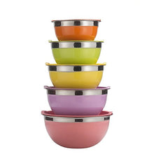 Load image into Gallery viewer, New Home Deal 21 Piece Mixing/ Salad Colored Stainless Steel Bowl Set with Matching Lids