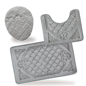 3PC Memory Foam Bath Mat Set