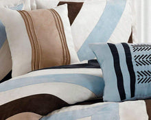 Load image into Gallery viewer, DETROIT 7pc Microsuede Comforter Set (Blue &amp; Brown)